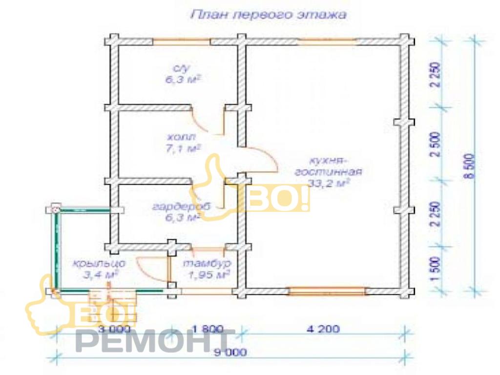 Проект деревянного дома 127 м2-102